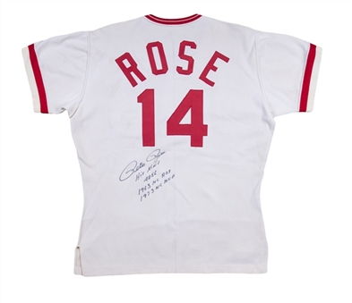 1972-1973 Pete Rose Game Used and Signed Cincinnati Reds Home Jersey (Sports Investors Authentication & JSA)